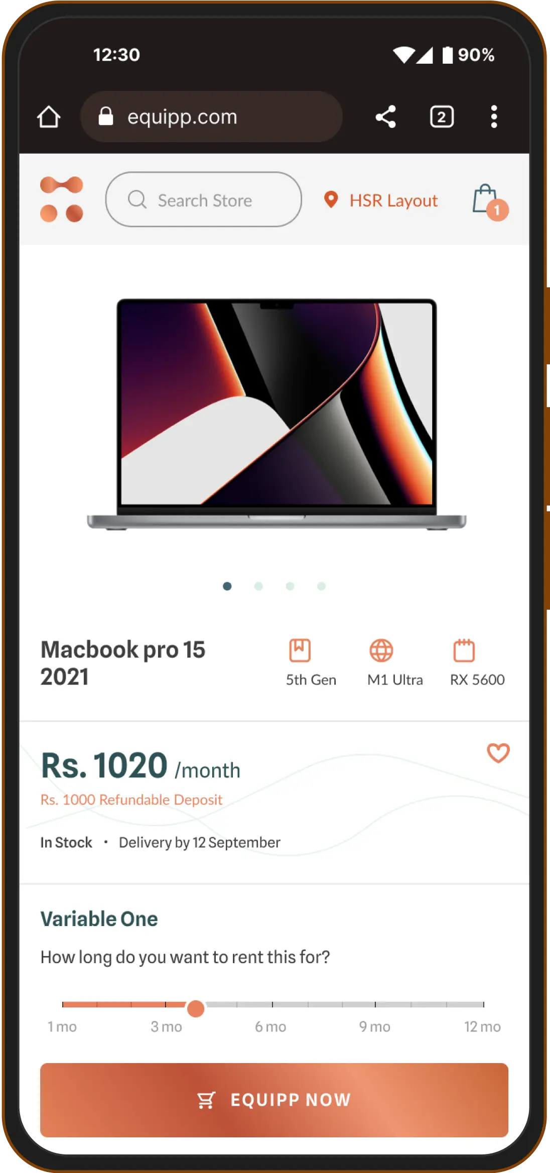 Equipp Project Mobile User Interface