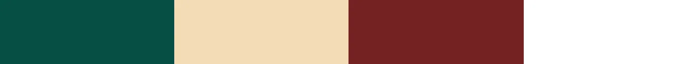 Four vertical color bars showing dark teal, beige, dark reddish brown, and white from left to right.