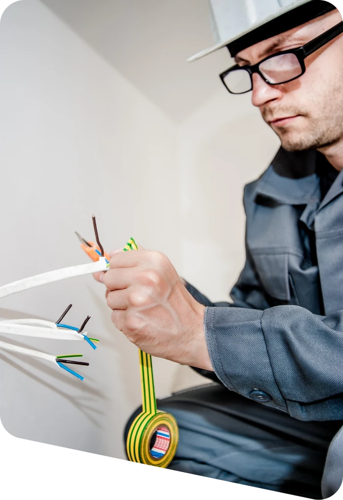 Electrician is working