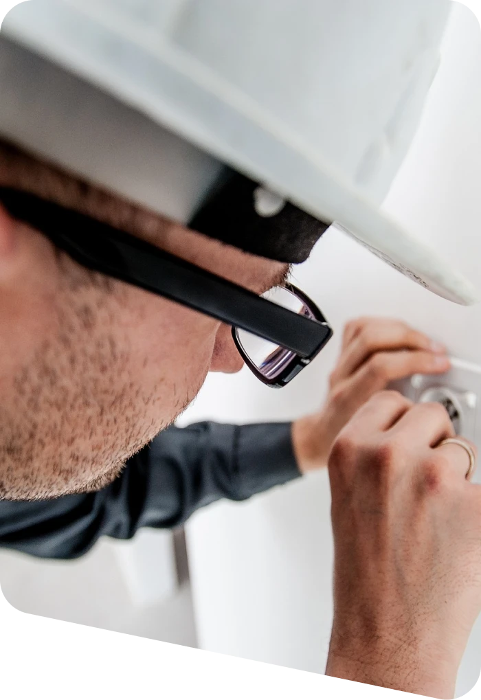 Electrician is working