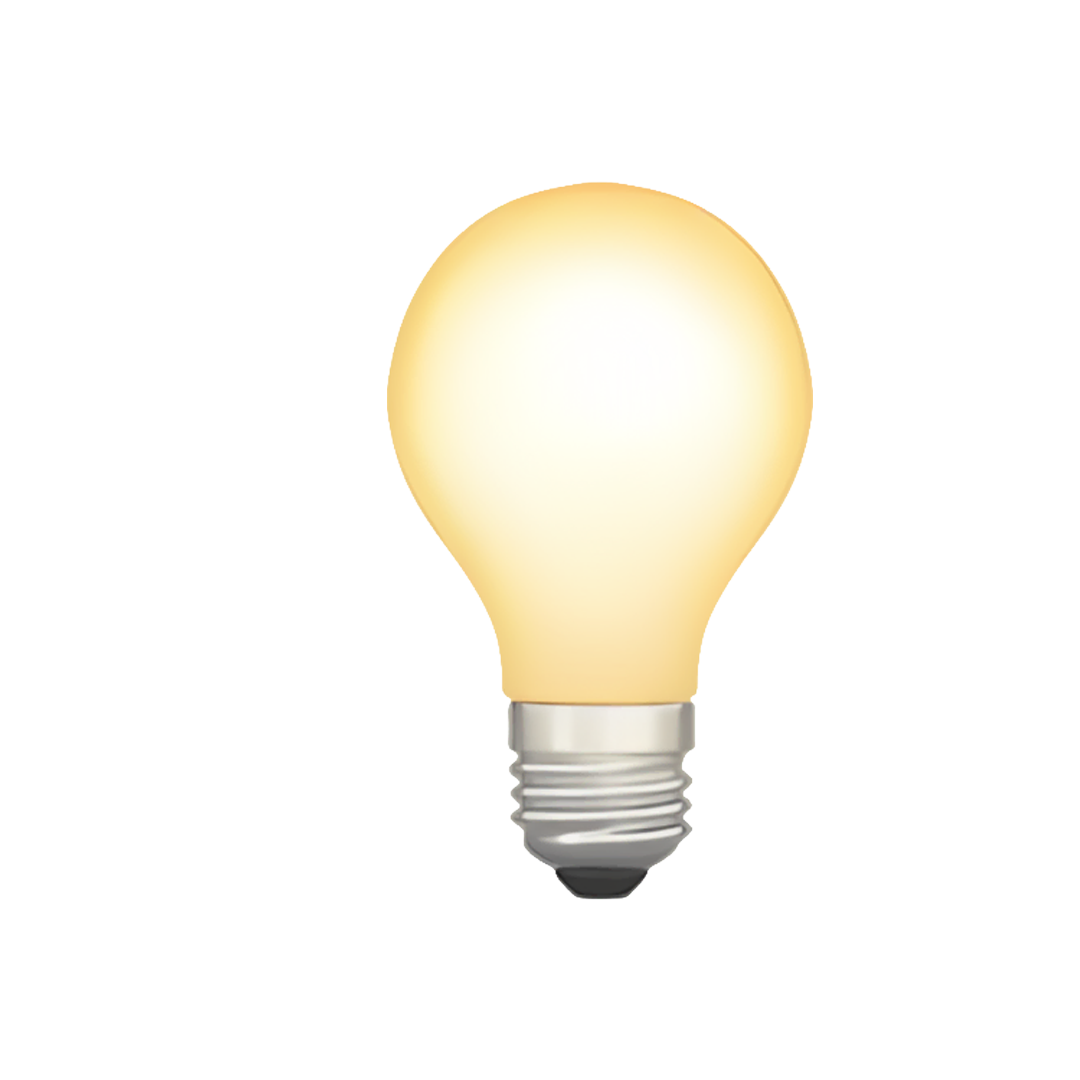 Pictogramme d'ampoule pour symboliser l'idée et la réflexion