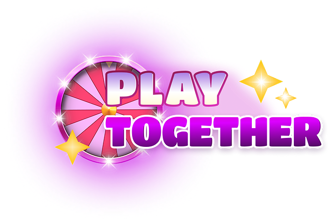 Purple and pink marquee star with the words 'PLAY FAME' in bold letters, styled with lights and a glowing effect.