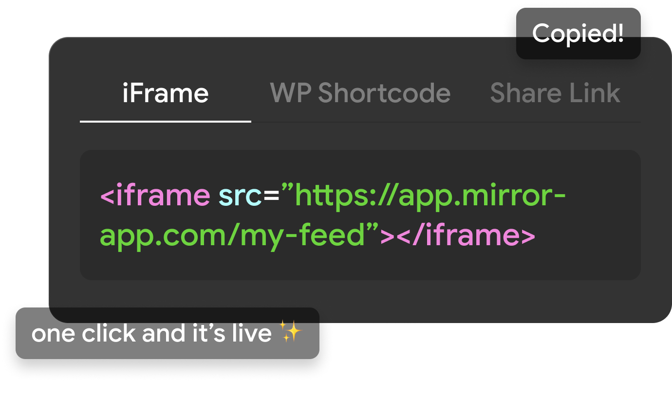 Add a Dynamic Social Media Mix Widget on Your WebSite - Mirror App 13