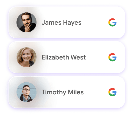 Google Reviews source card — connect your Google Business Profile to display real customer reviews on your website