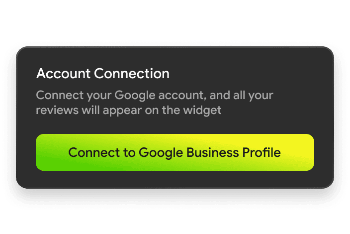 Mirror App Google Reviews Widget — connecting a Google Business Profile to the widget in one click