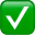 Green square icon with a white check mark inside.