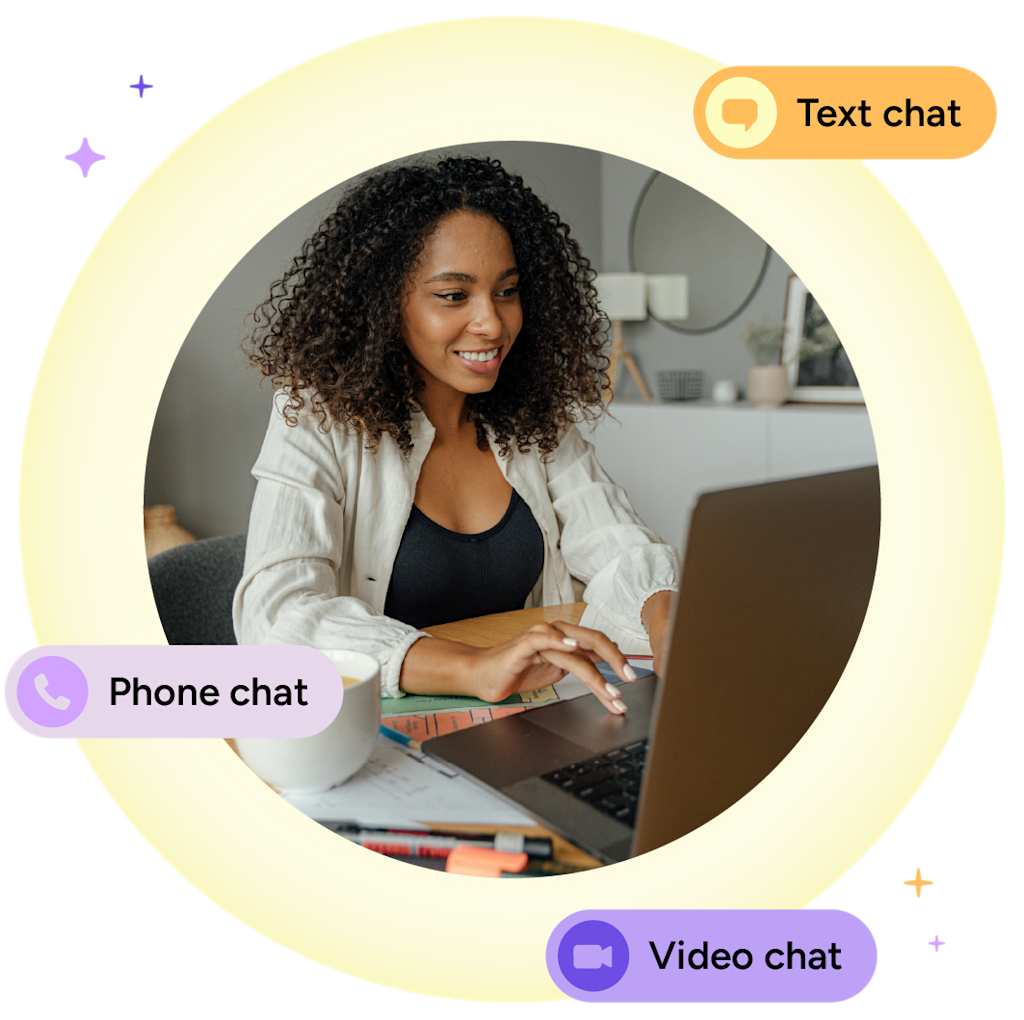 Woman working on a laptop