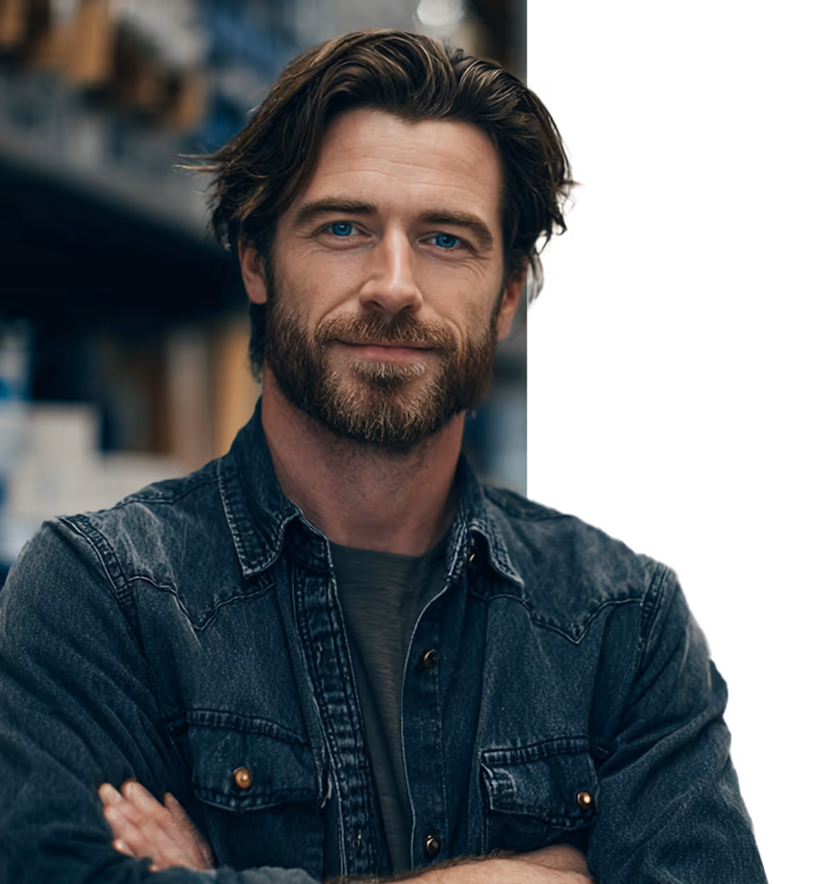 Professional man with beard and arms crossed, portrait headshot