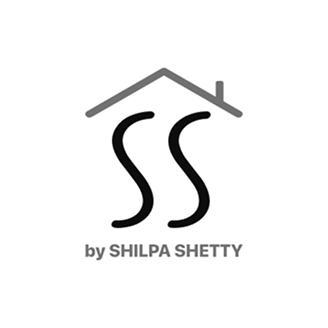 Logo featuring stylized letters SS under a simple roof outline with the text 'by SHILPA SHETTY' below.