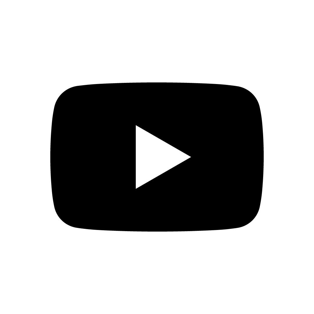 YouTube play button icon with a black rounded rectangle and a white triangle in the center.
