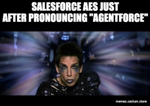 The Zoolander Magnum face on every Salesforce AE the moment right after they pronounce 'Agentforce' out loud.