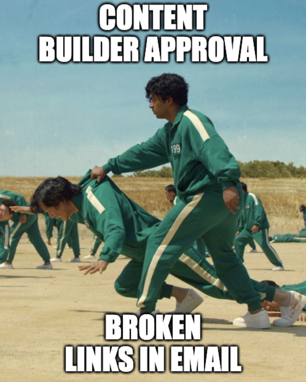 The exact moment you realize a broken link went out to the full list