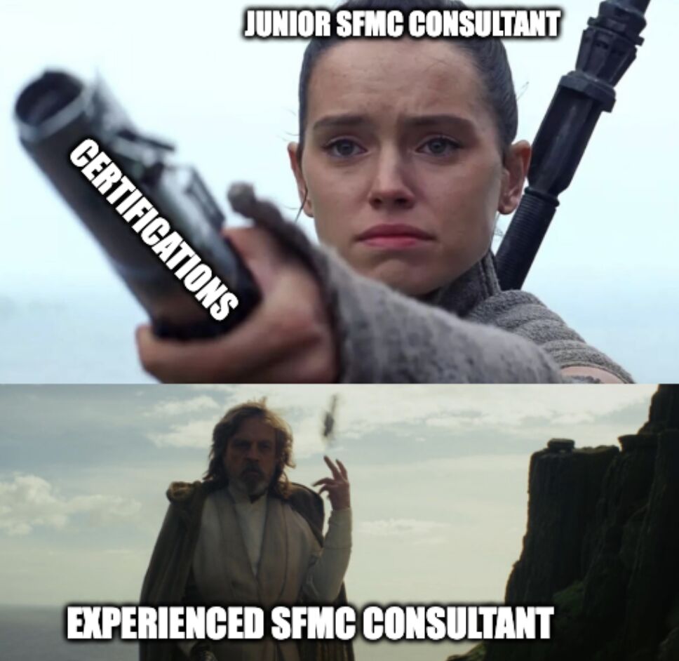 Darth Vader style reveal about Trailhead certifications