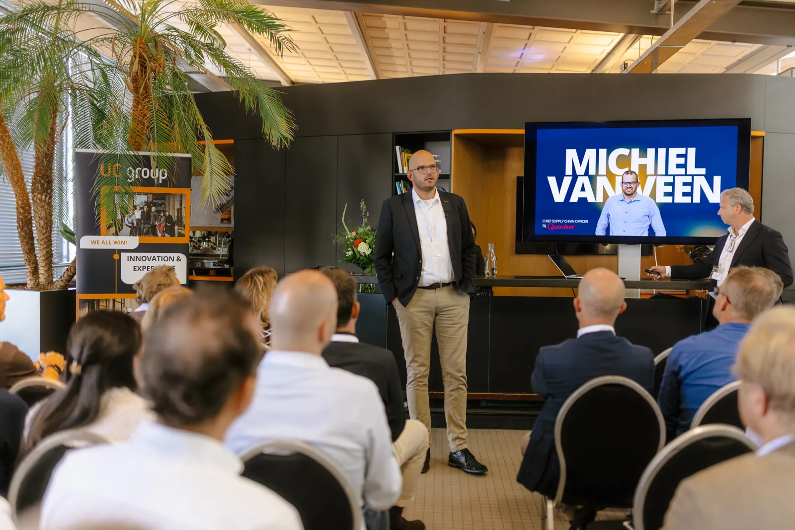Michiel van Veen van Quooker tijdens de keynote