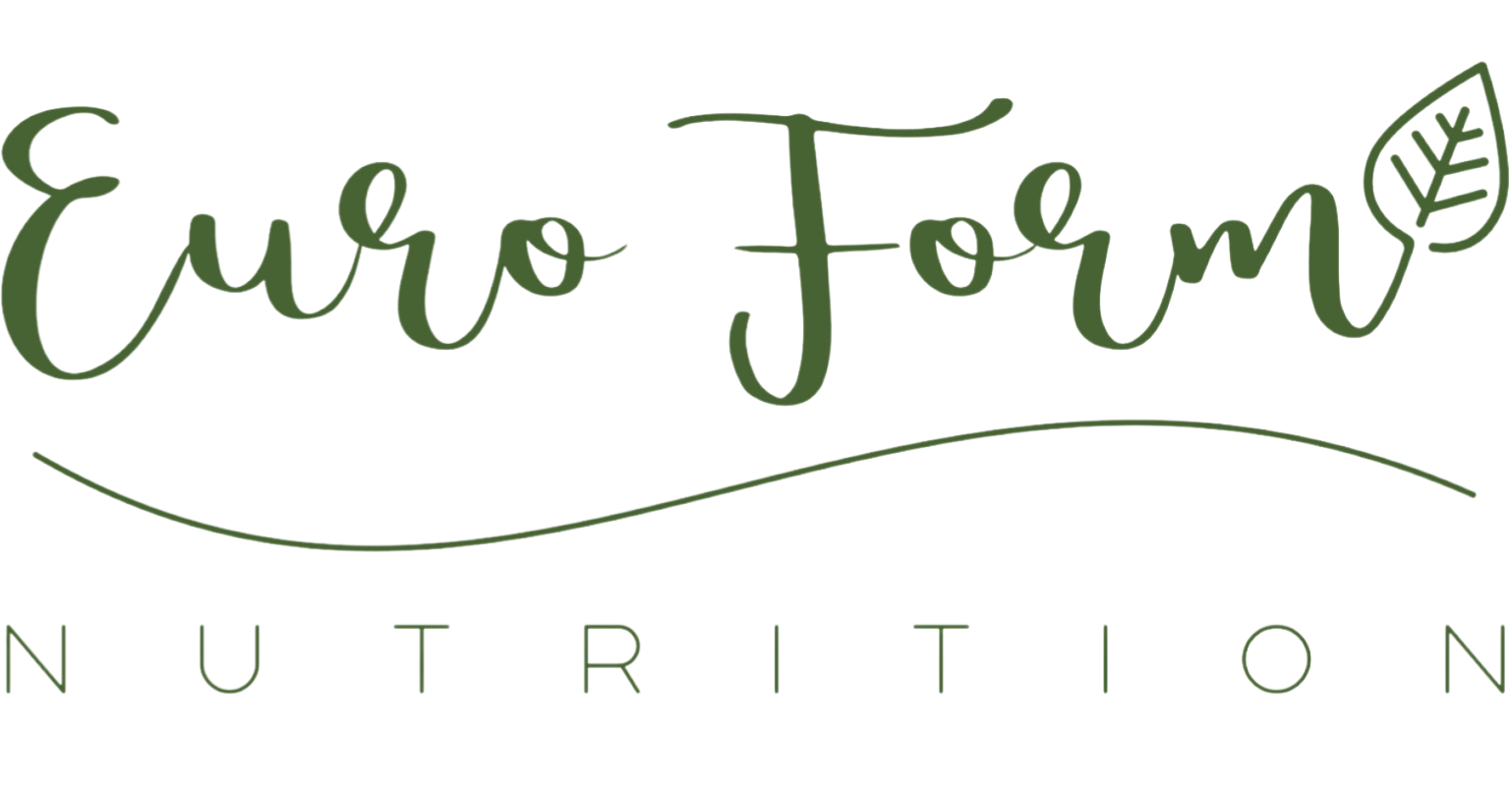 Euro Form Nutrition logo with stylized green script text and a leaf design.