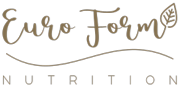 Euro Form Nutrition logo with stylized text and a leaf design.