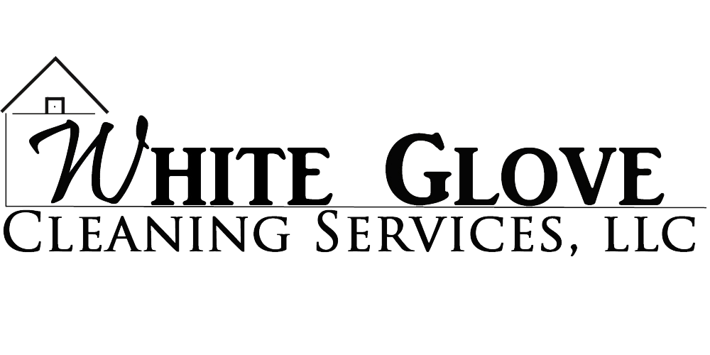 White Glove Cleaning Services, LLC Company logo featuring a house outline with a door and the business name in bold, black lettering, representing professional residential and commercial cleaning services.