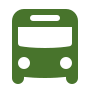 Ikona autobusu w ciemnozielonym kolorze.