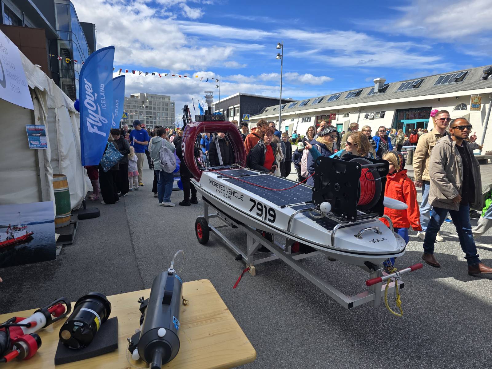 Súla the marine research vessel on display in Reykjavík