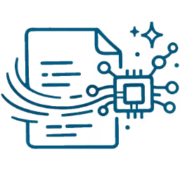 Symbol einer Computerplatine, die mit einem digitalen Dokument verbunden ist, als Darstellung von Datenverarbeitung.