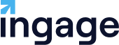 Ingage company logo with stylized blue arrow above the letter 'i'.