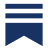 Blue bookmark icon with three horizontal lines above a downward-pointing triangular tip.