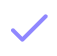 Simple purple check mark icon on a white background.