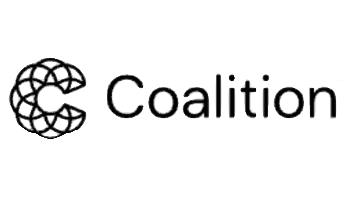 Coalition company logo with a stylized letter C made of interconnected geometric shapes.