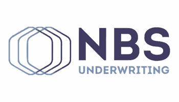 NBS Underwriting logo with three overlapping hexagons to the left of the text.