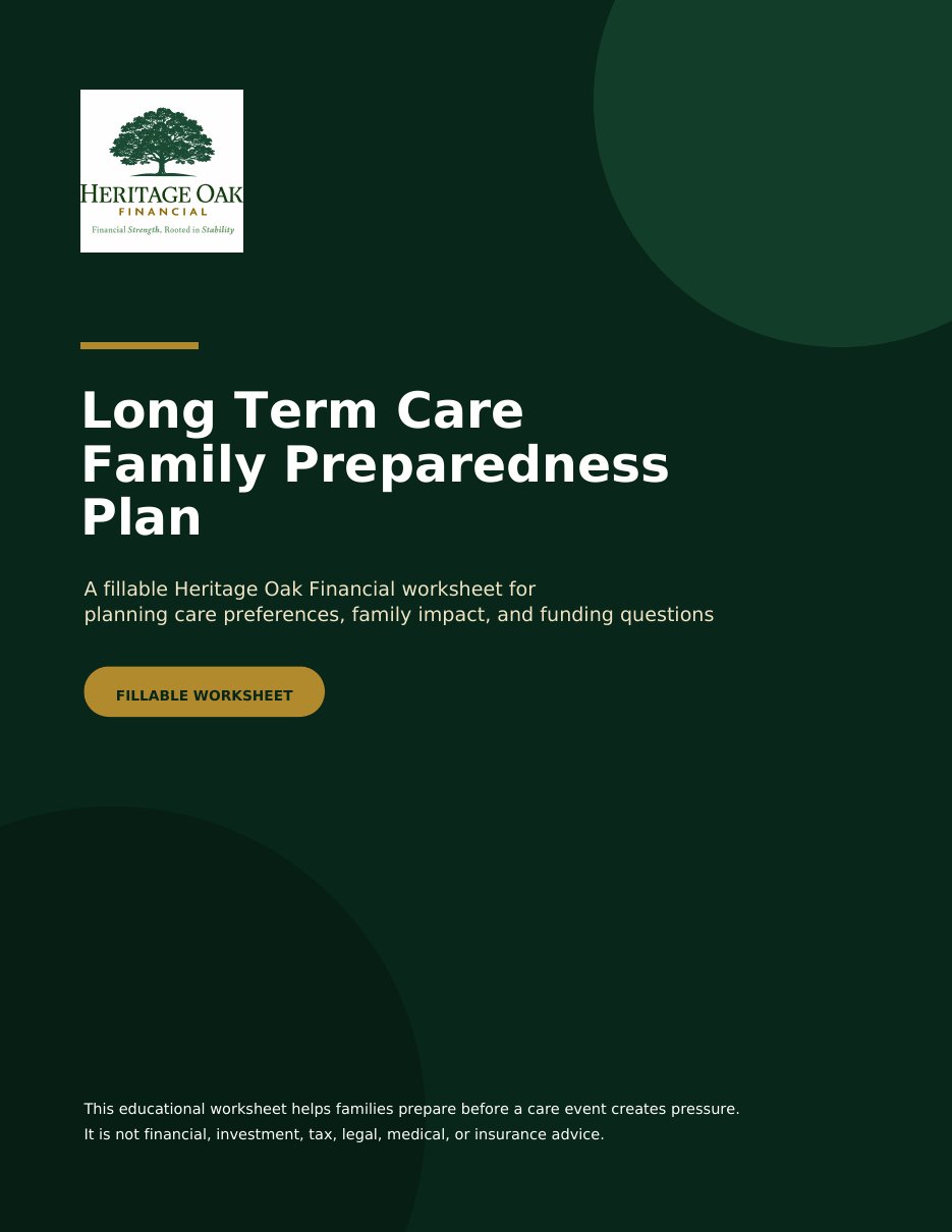 Long-Term Care Family Preparedness Plan cover