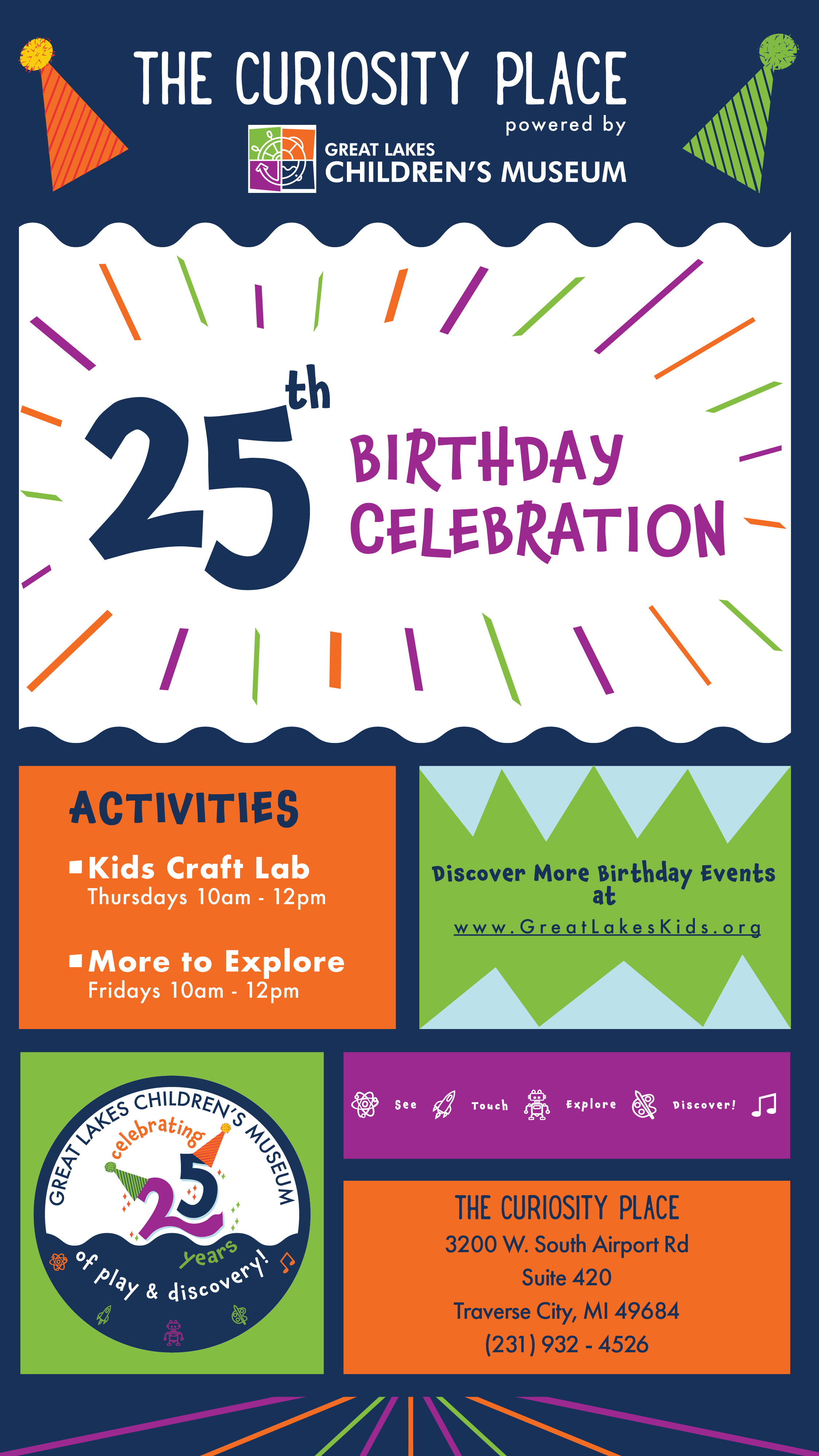 Great Lakes Children’s Museum story and reel template using the anniversary identity