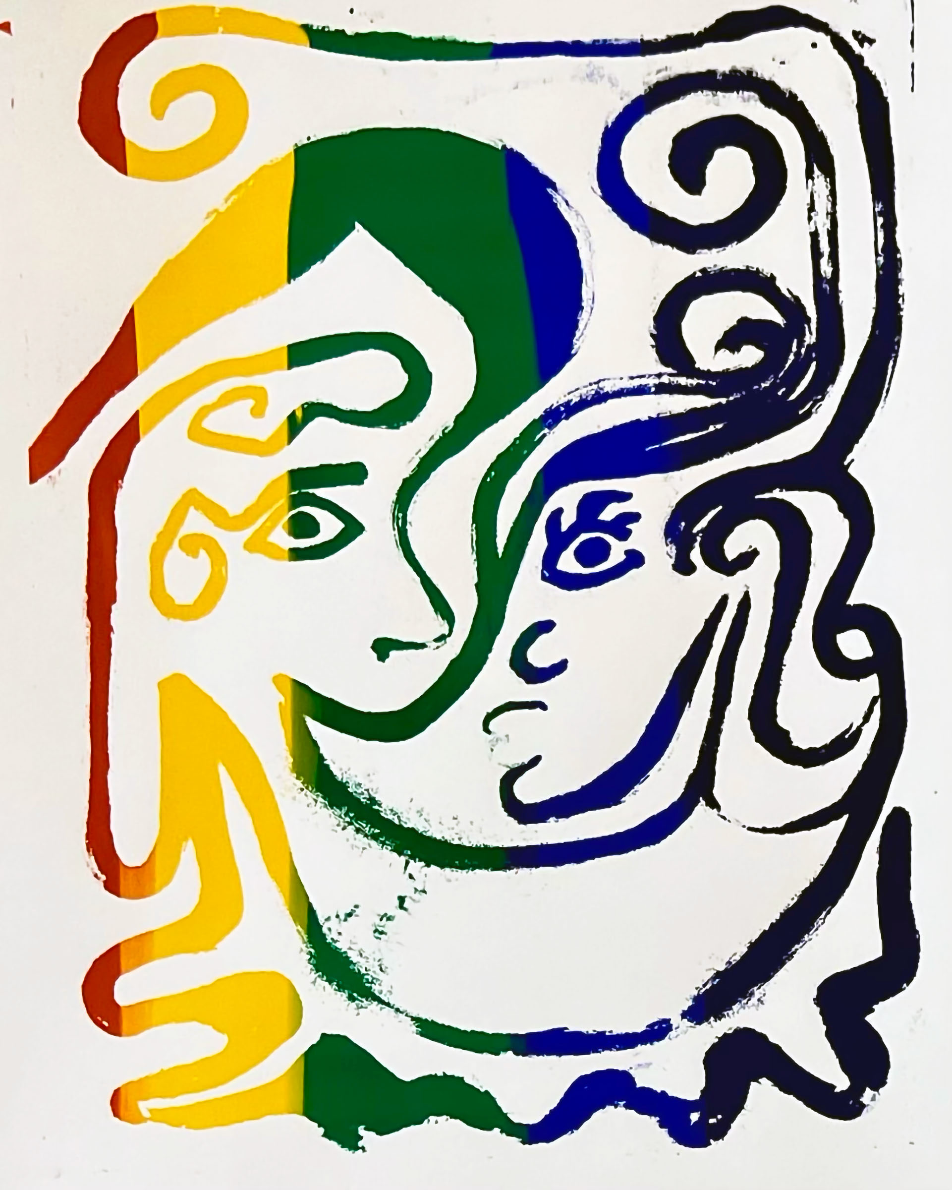 Rainbow Blowing Smoke screen print variation.