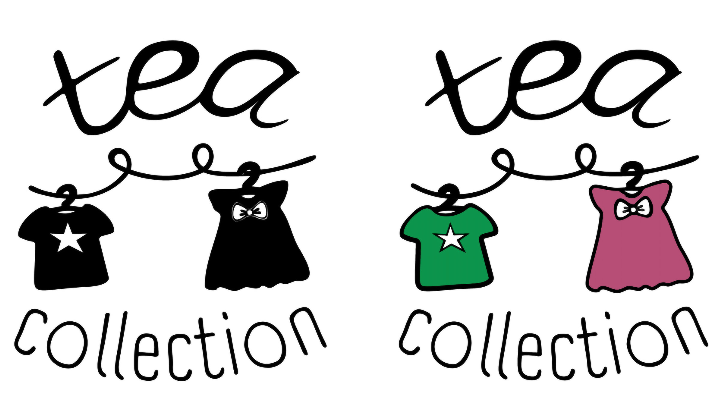 Tea Collection primary logomark with illustrated clothing hanging from a clothesline