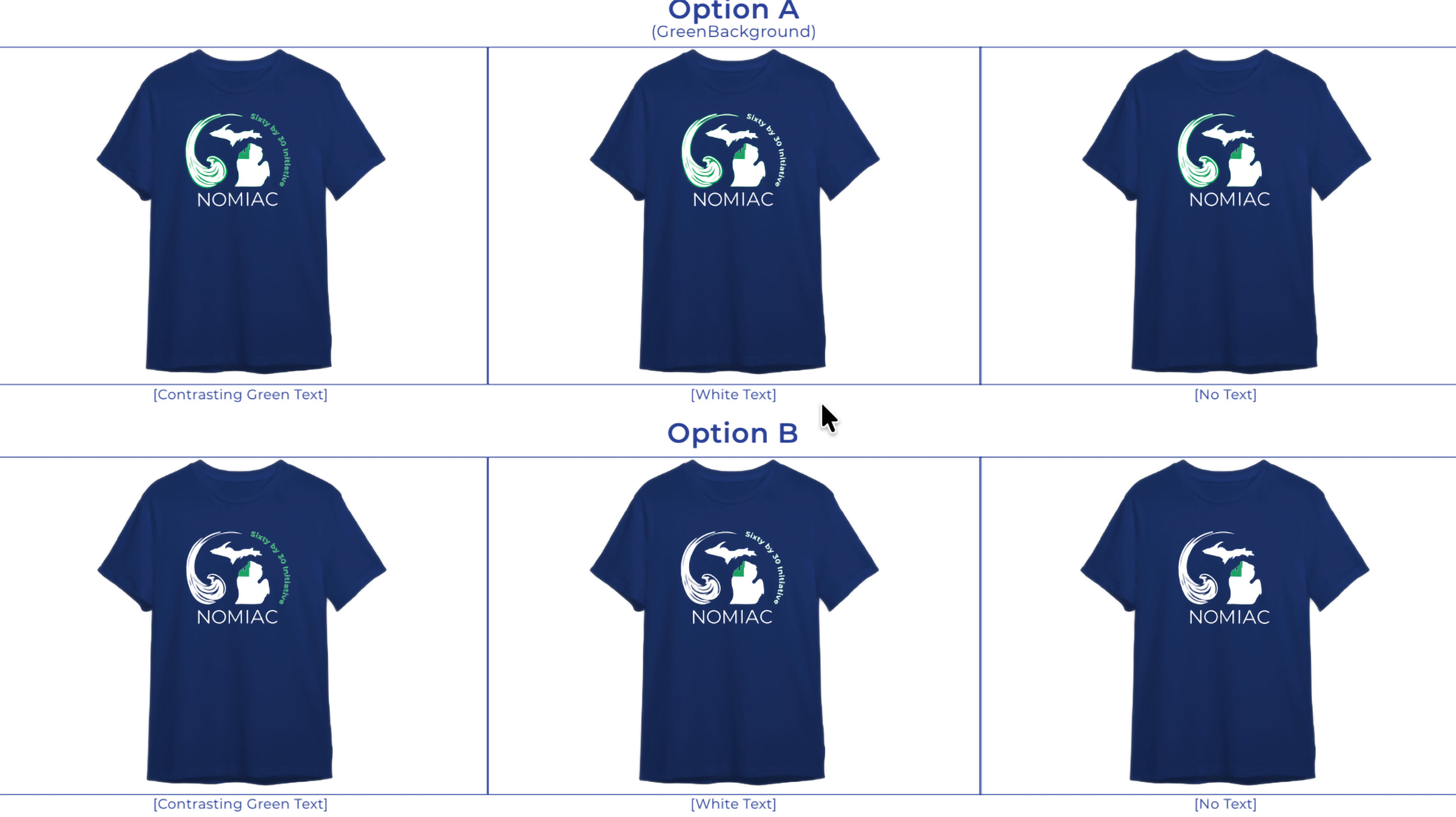 NOMIAC identity shown on hoodie, hat, and t-shirt mockups