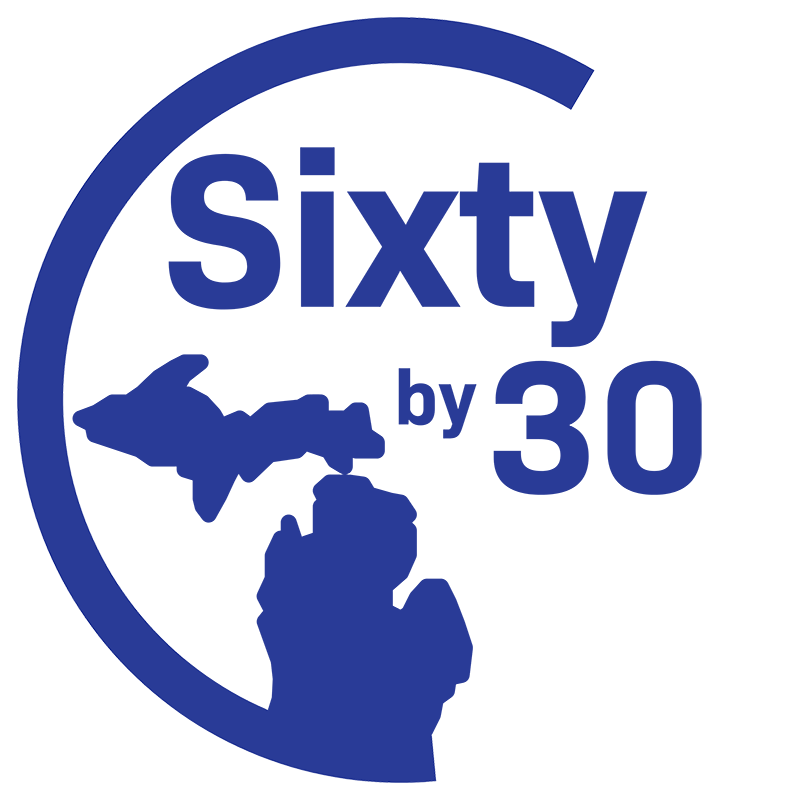 Original blue Sixty by 30 Initiative logo that informed the NOMIAC identity transition