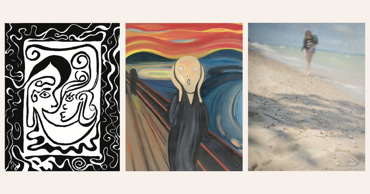 Series overview showing Blowing Smoke, The Scream Reimagined, and In the Style of Rinko Kawauchi as a progression from graphic structure to expressive reinterpretation to soft observation.