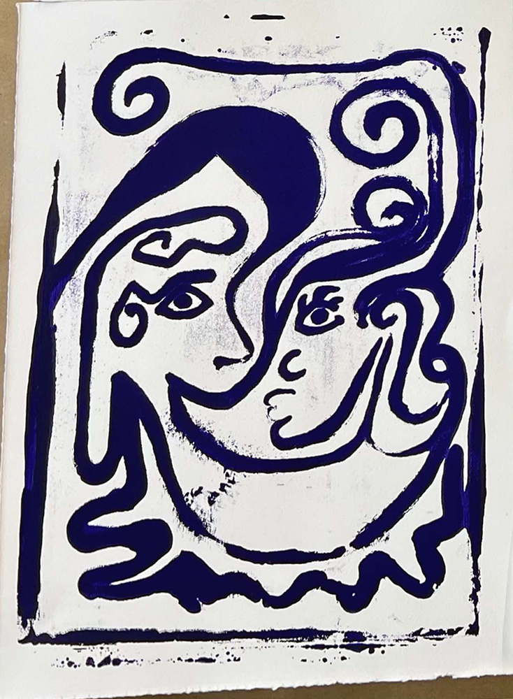 Inverted Blowing Smoke screen print attempts showing repeated printed variations.