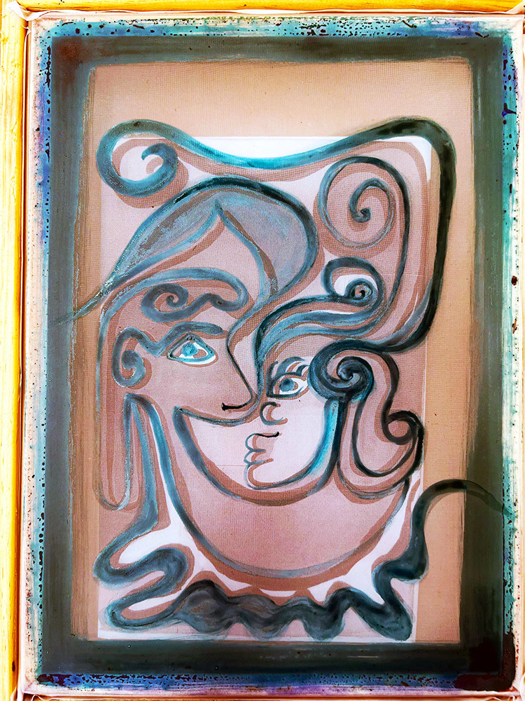 Initial screen used for the Blowing Smoke screen print.