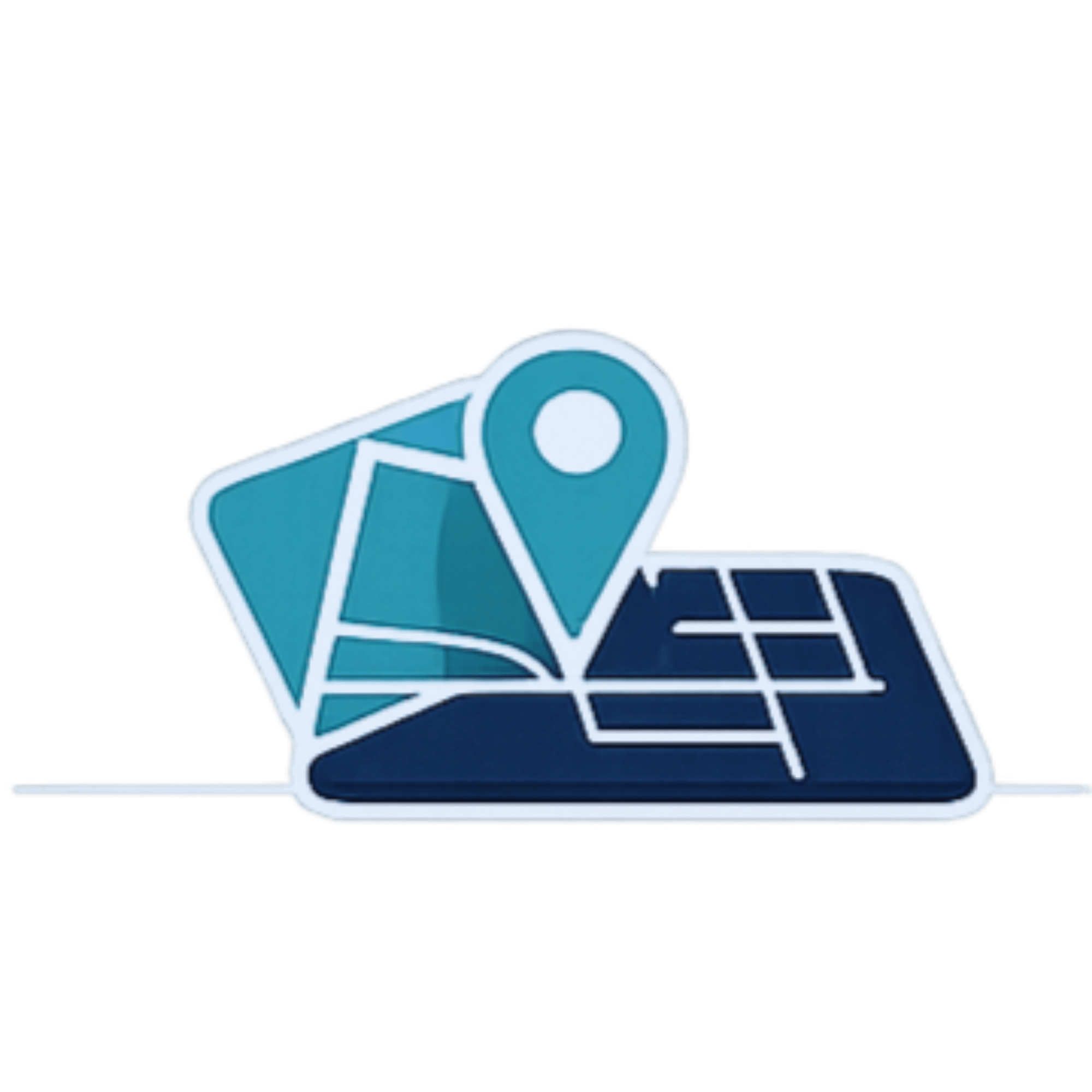 Map icon of a folded map with a location pin marker.