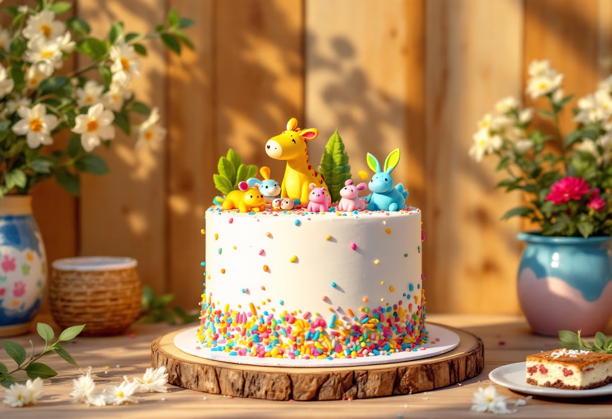 image of a playful children's birthday cake