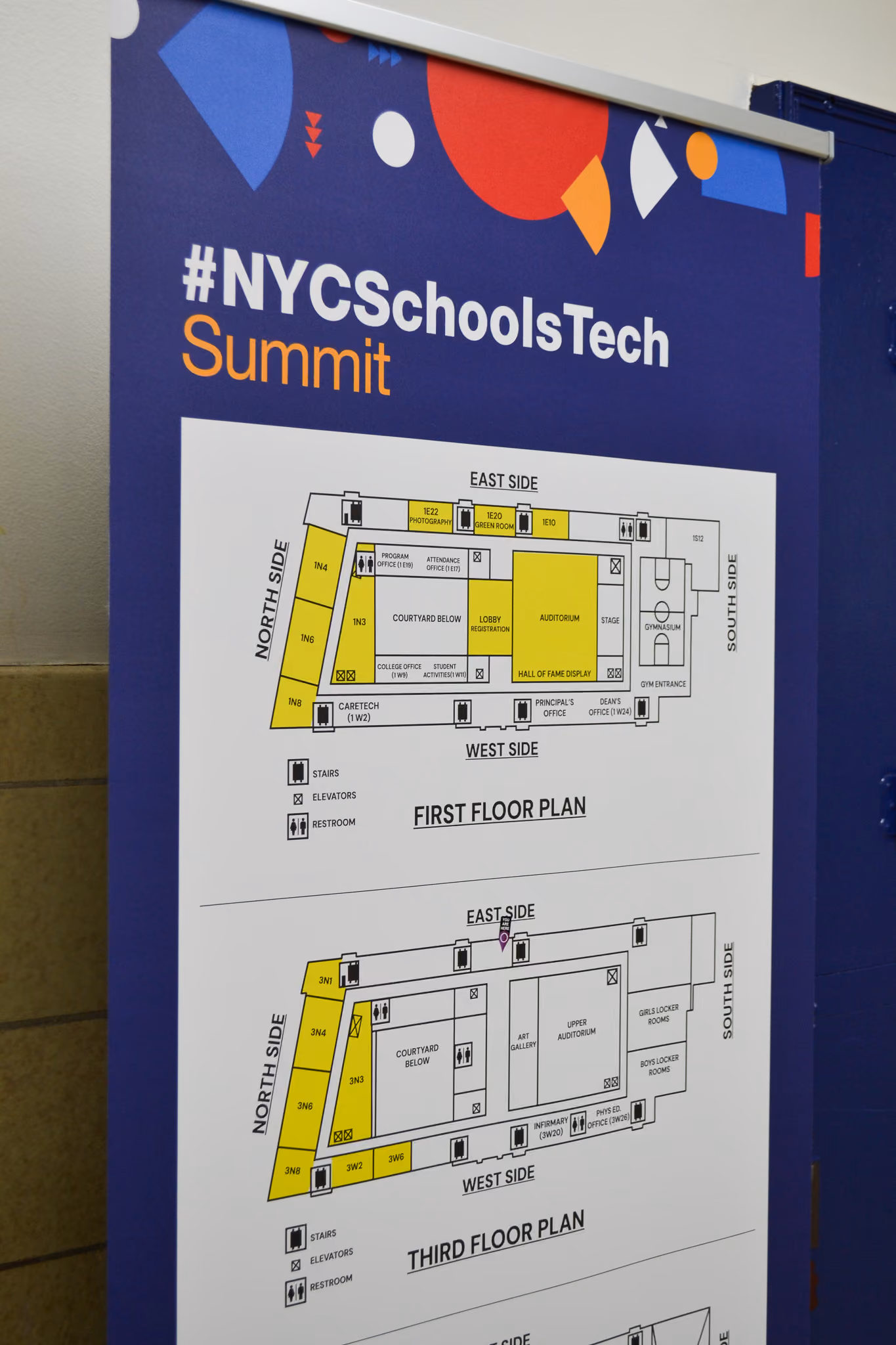NYCSchoolsTech Summit building floor plan display banner