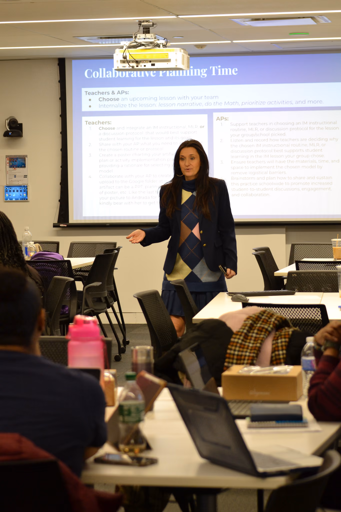 Presenter leading collaborative planning time professional development session