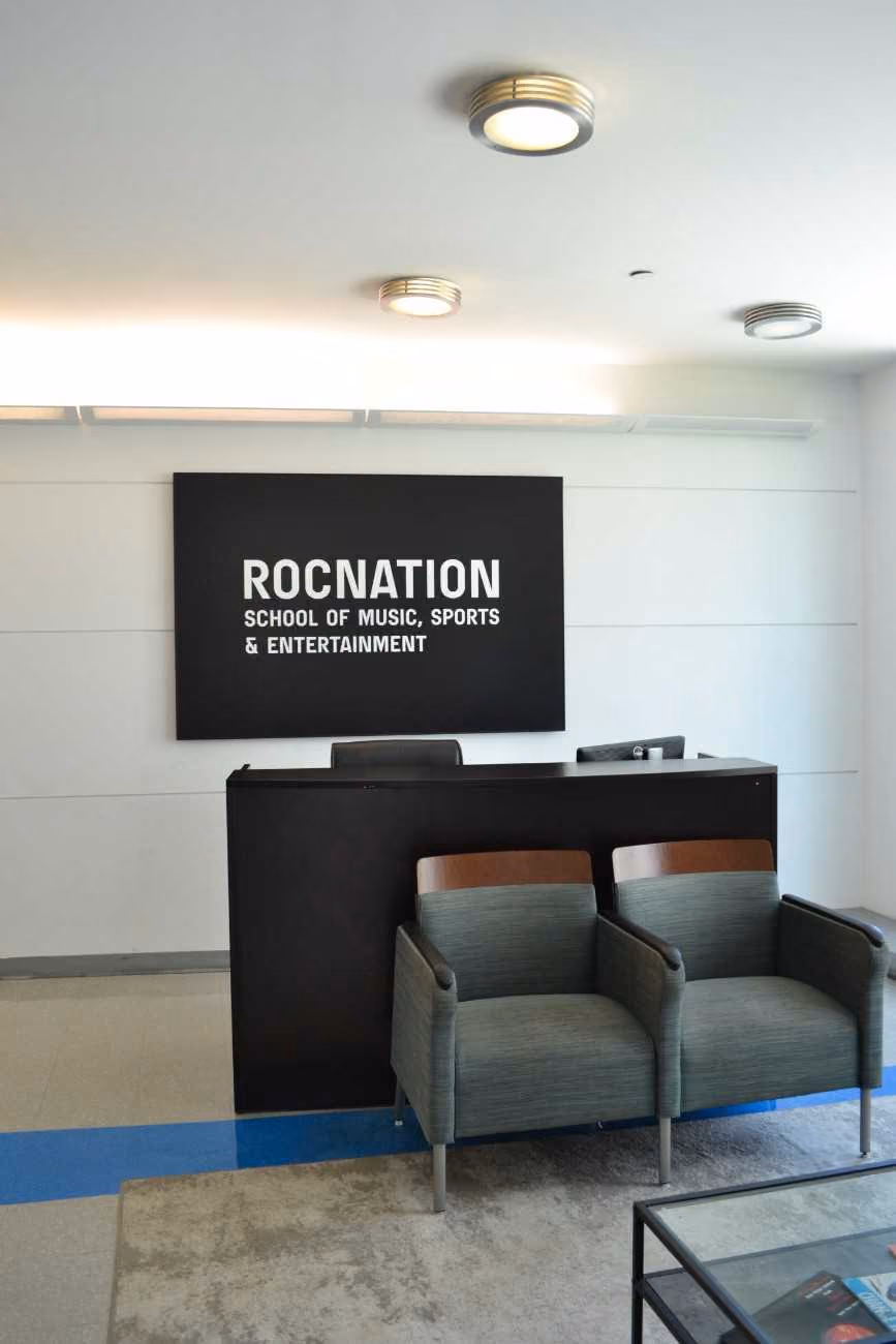 Rocnation School of Music Sports and Entertainment lobby reception area