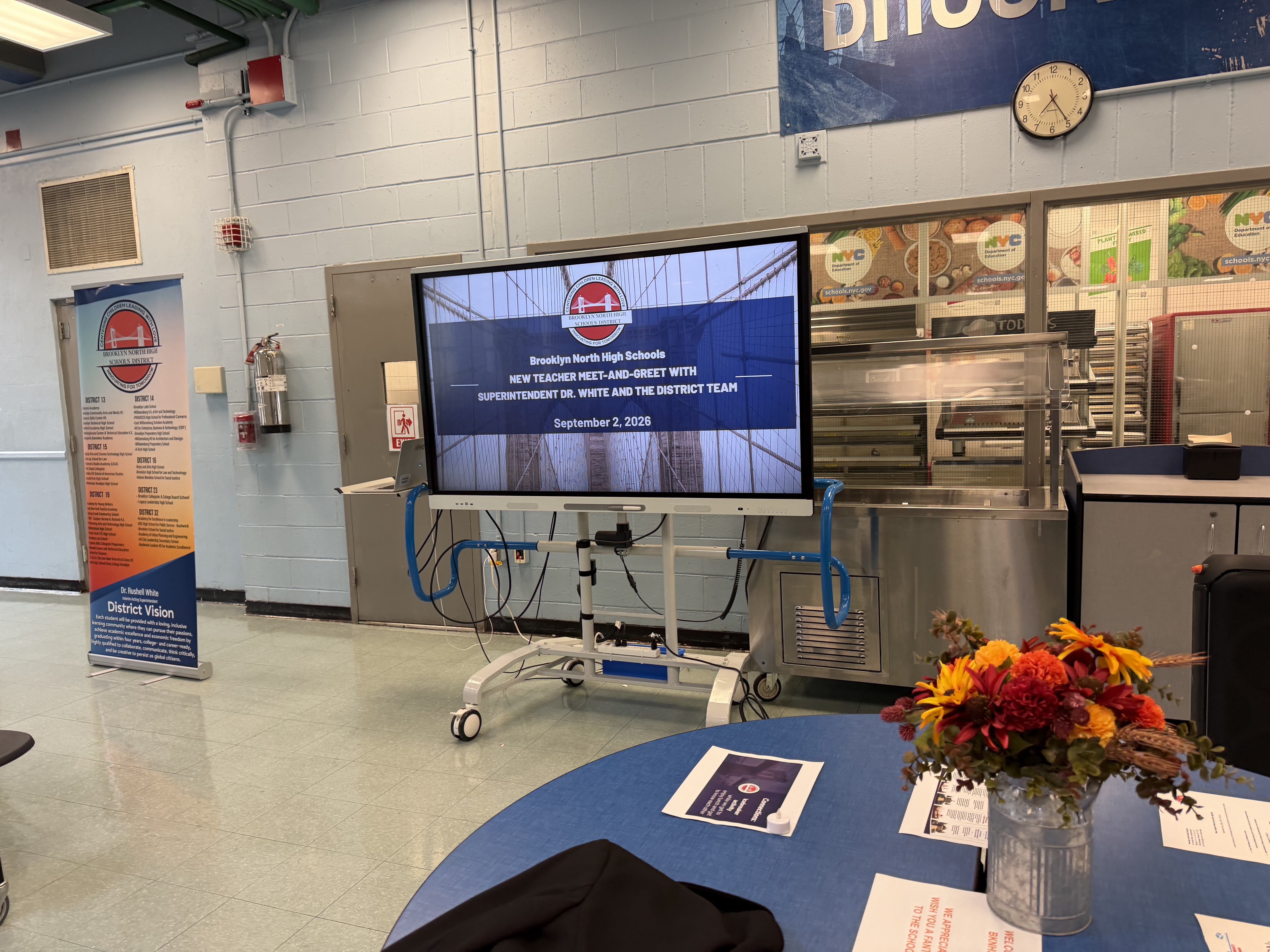 Brooklyn North High Schools new teacher meet-and-greet event setup September 2026