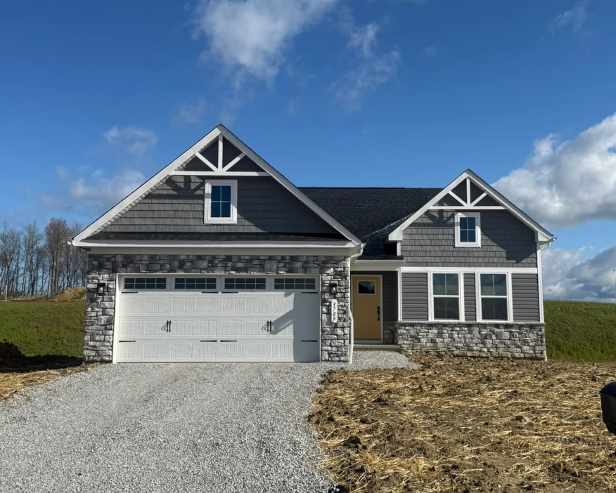 heather gray stone on home