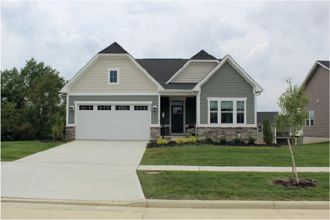 home with base stone siding