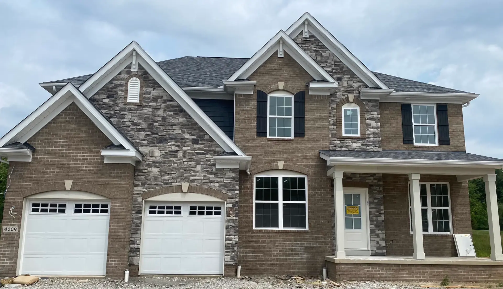 stone siding accent on select walls