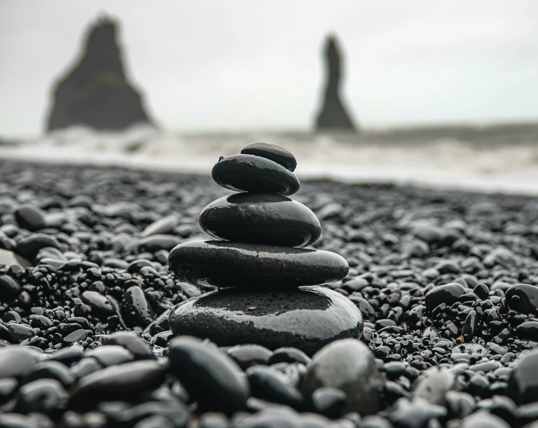 pile of stones on a stony beach