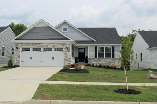 home with lighter stone siding
