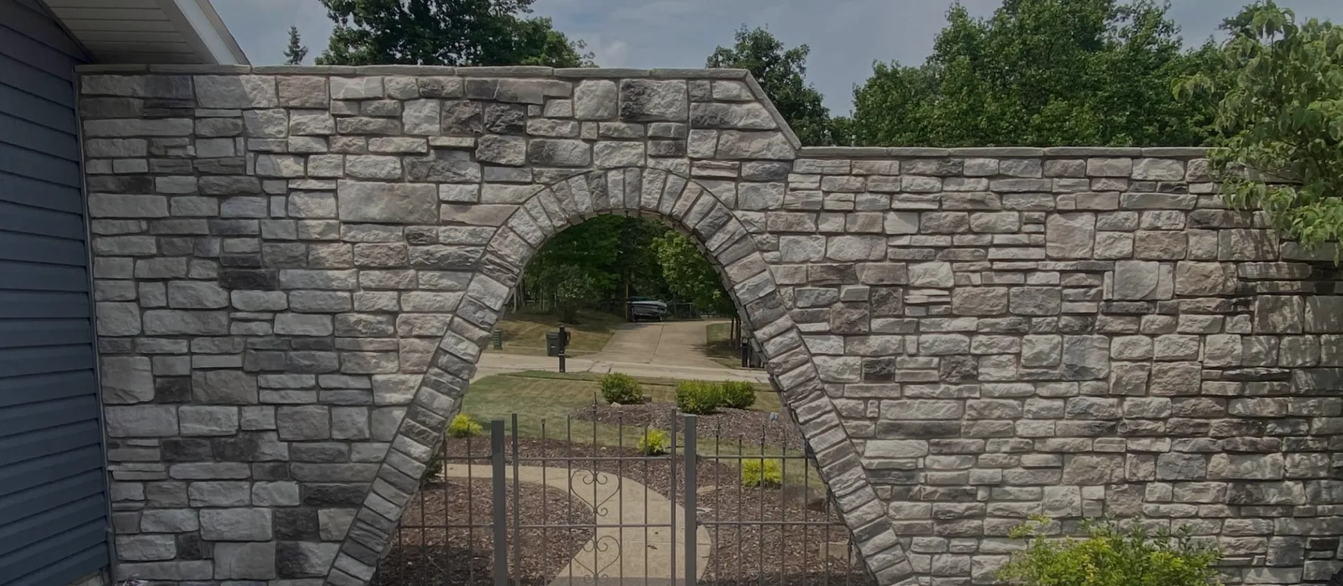 stone archway to back or front yard overlay